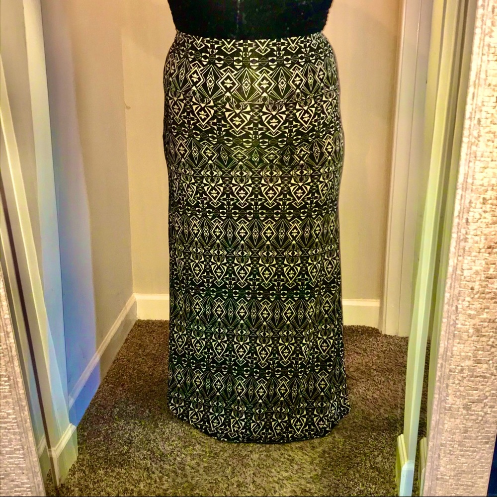 French Laundry Tribal Print Maxi Skirt